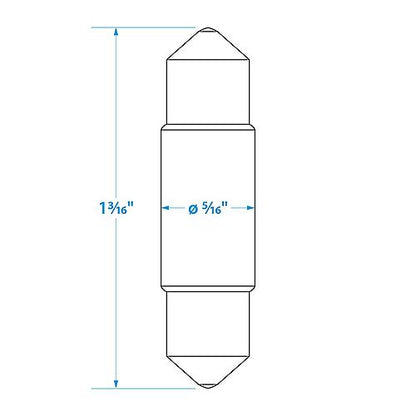 Seachoice Replacement Incandescent Bulbs With Festoon Base, 12V, 3 Watt, Pack of 2