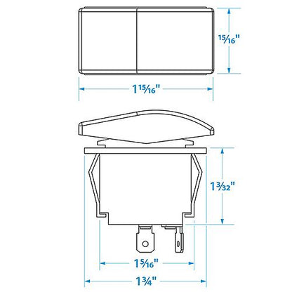 Rocker Switch On-Off SPST Black Seachoice 10801