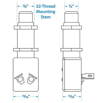Seachoice 2-Position Push Button Starter/Horn Switch