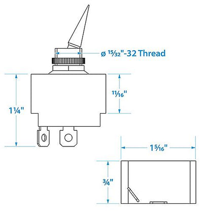 Seachoice 2-Position Toggle Switch, On/Off