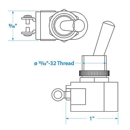 Seachoice 2-Position Heavy Duty Toggle Switch, On/Off, 2 Screw Type Terminals