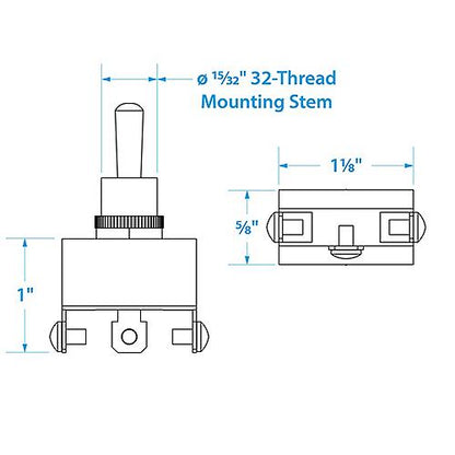 Seachoice 3-Position Boat Toggle Switch, On/Off/On