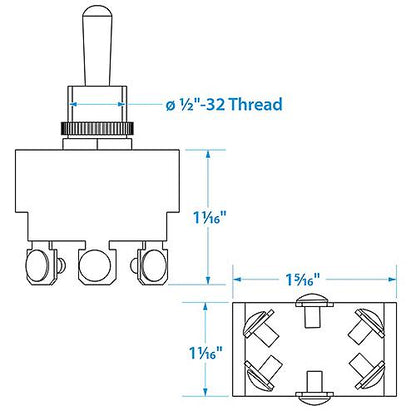 Seachoice 3-Position Heavy Duty Toggle Switch, On/Off/On