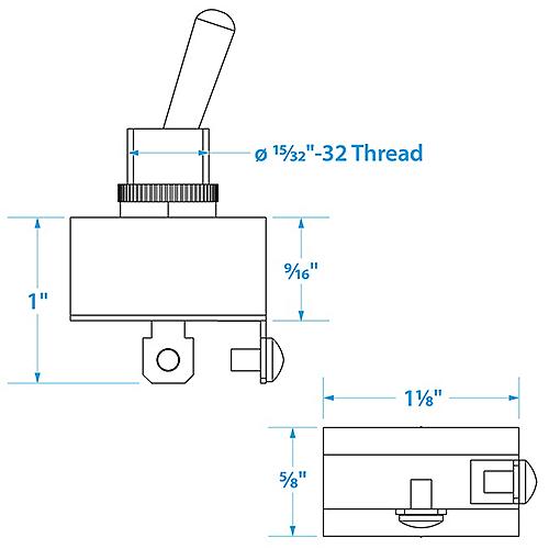 Seachoice 2-Position Heavy Duty Toggle Switch, Off/Momentary On