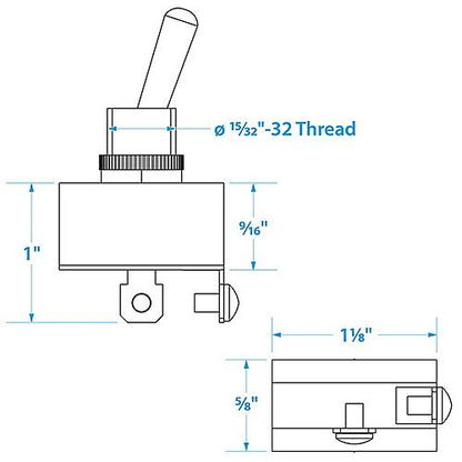 Seachoice 2-Position Heavy Duty Toggle Switch, Off/Momentary On