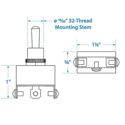 Seachoice 3-Position Boat Toggle Switch, Momentary On/Off/Momentary On