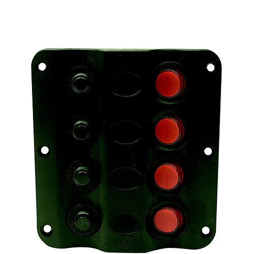 Seachoice LED 12V 4-Switch Distibution Panel, Pre-Wired, Boat Panel Mount
