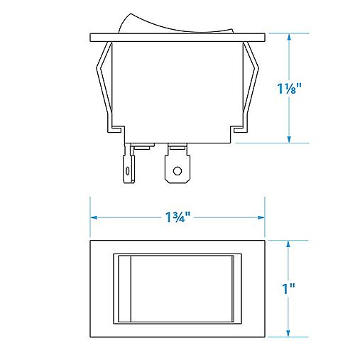 Seachoice Illuminated Rocker Switch, 3 Terminal, On/Off
