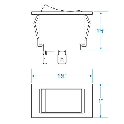 Seachoice Illuminated Rocker Switch, 3 Terminal, On/Off