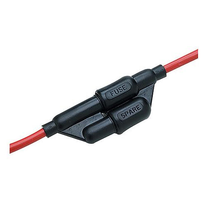 Seachoice In-Line Fuse Holder With Spare Fuse Compartment, Waterproof, 30 Amp Fuse