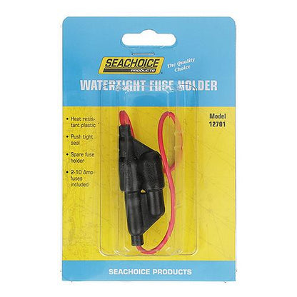 Seachoice In-Line Fuse Holder With Spare, Waterproof, 10 Amp Fuse