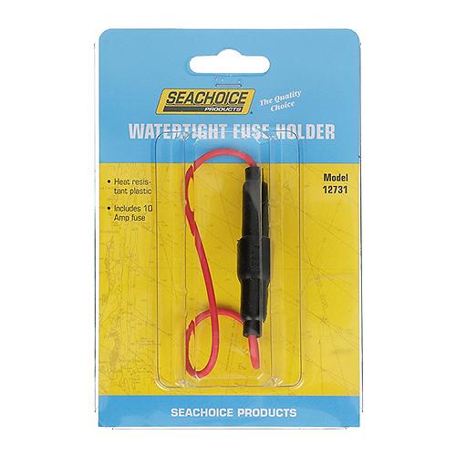 Seachoice in-Line Fuse Holder with Fuse, Waterproof, 10 Amp Fuse