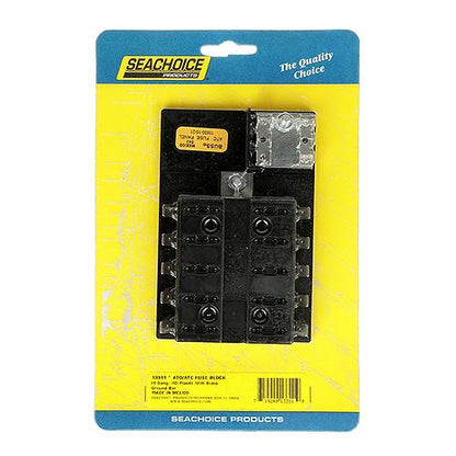 Ato/Atc Fuse Seachoice Fuse Block ATO/ATC, 10 Gang Ground Bar 12V Block-10 Gang