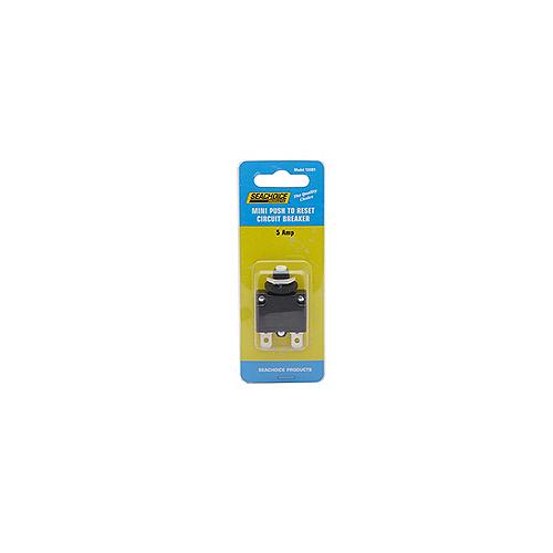 Seachoice Circuit Breaker, Mini, Push to Reset, 5 Amp