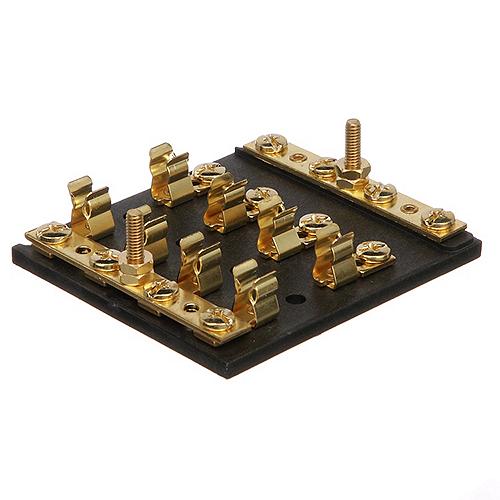 Seachoice 4-Gang Fuse and Terminal Block, Brass Clips and Contacts, SFE 20 Amp of 3AG Fuse