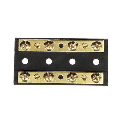 Seachoice Terminal Block, 4-Gang, Plastic Base with Brass Hardware