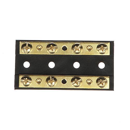 Seachoice Terminal Block, 4-Gang, Plastic Base with Brass Hardware