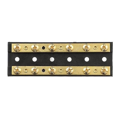 Seachoice Terminal Block, 6-Gang, Brass Clips and Contacts