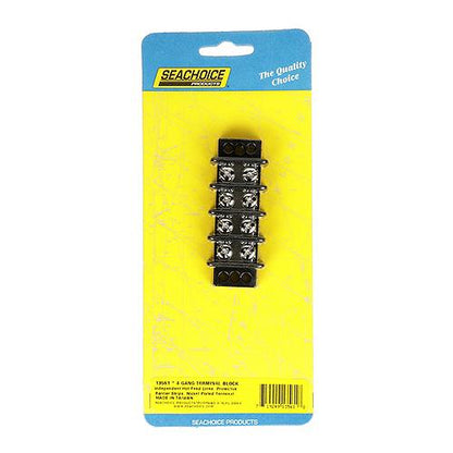 Seachoice Terminal Block, 4-Gang, Brass Clips and Contacts
