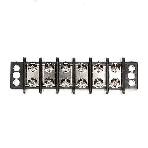 Seachoice Terminal Block, 6-Gang, Nickel Plated Brass Terminals