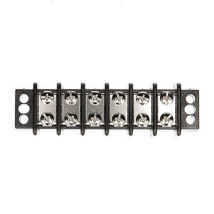Seachoice Terminal Block, 6-Gang, Nickel Plated Brass Terminals