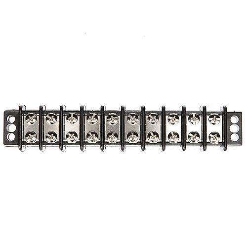 Seachoice Terminal Block, 10-Gang, Nickel Plated Brass Terminals