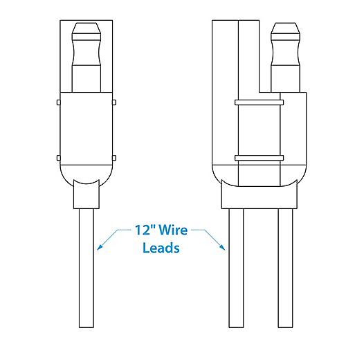 Seachoice 2 Pole Wire Connector, Male/Female, 12 In. Lead