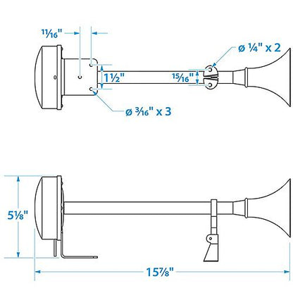 Seachoie 14541 12V Trumpet Horn