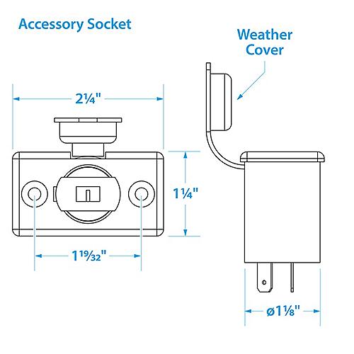 Seachoice Accessory Plug and Socket, 12V