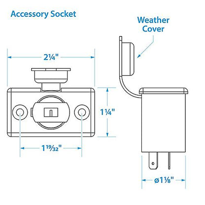 Seachoice Accessory Plug and Socket, 12V