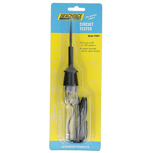 Seachoice Circuit Tester, 6V or 12V, Includes 8-Inch Wire w/ Alligator Clips