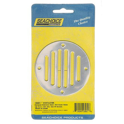 Seachoice Round Ventilator Cover, 3-1/4 In. Diameter, Stamped Stainless Steel