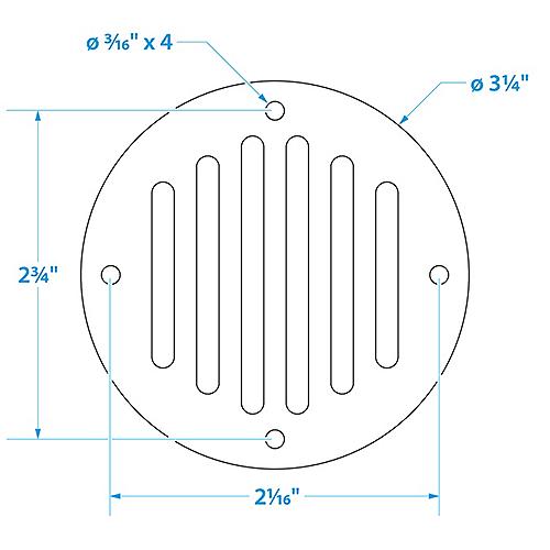 Seachoice Round Ventilator Cover, 3-1/4 In. Diameter, Stamped Stainless Steel