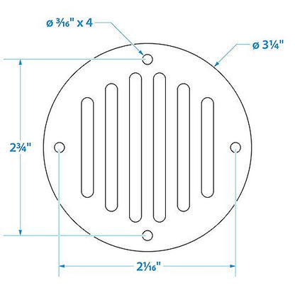 Seachoice Round Ventilator Cover, 3-1/4 In. Diameter, Stamped Stainless Steel