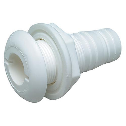 Seachoice Thru-Hull Connector w/ Broad Flange, White Finish, 1.125 In.