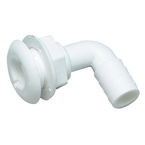 Seachoice 90-Degree Thru-Hull Connector, Fits 1-1/2 in. ID Hose, 1-3/8 in. Max Hull