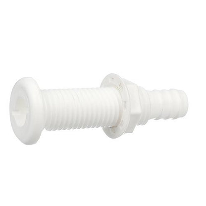 Seachoice Polypropylene Extra Long Thru-Hull Connector for 3/4 in. ID Hose, White