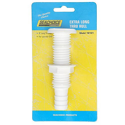 Seachoice Polypropylene Extra Long Thru-Hull Connector for 3/4 in. ID Hose, White