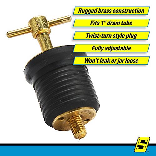 Drain Plug 1" Twist Brass