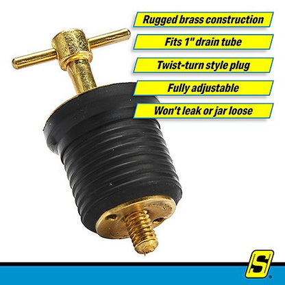 Drain Plug 1" Twist Brass