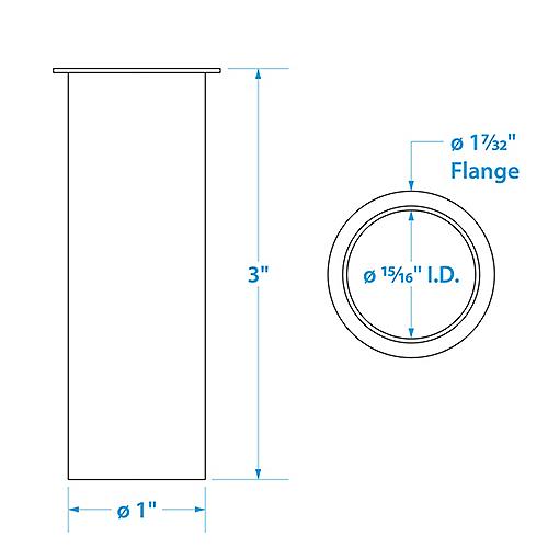 Brass Drain Tube 1 X 3