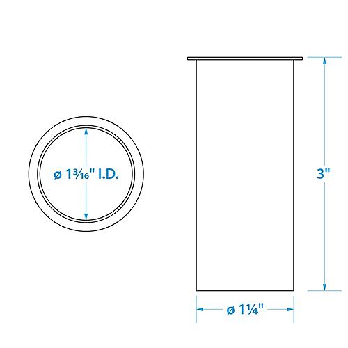 Brass Drain Tube 1-1/4" x 3"