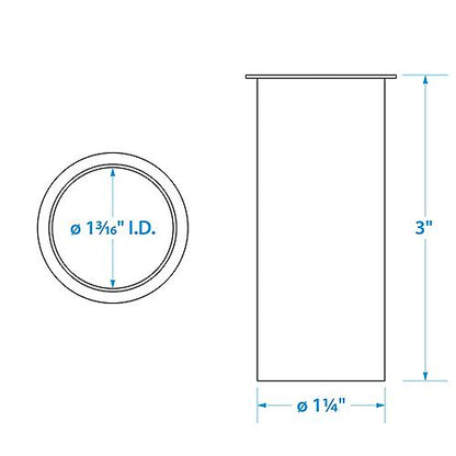 Brass Drain Tube 1-1/4" x 3"