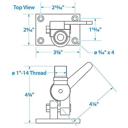 Seachoice 19501 4-Way Nylon Antenna Ratchet Mounting Kit, White Finish