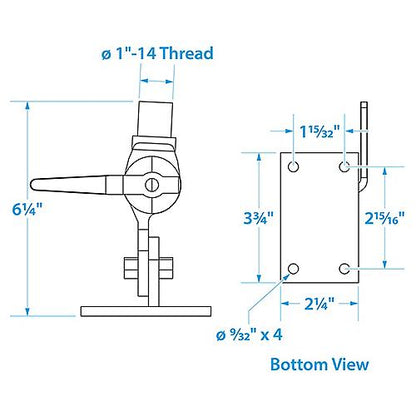 Seachoice 19531 Antenna Ratchet Mount Stainless Steel