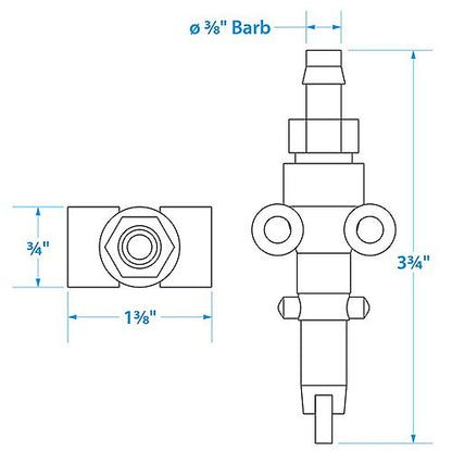 Fuel Connector for Mercury, Male, 3/8 in. Barb