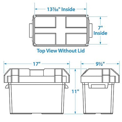 Seachoice USCG-Approved Marine Group 27 Series Standard Battery Box with Strap & Mounting Kit