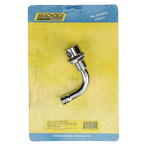 Seachoice Thru Hull Fuel Tank Vent, Chrome-Plated Brass, 5/8 in., 90 Degree