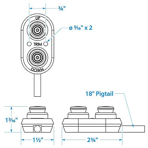 Seachoice Transom Trim Control
