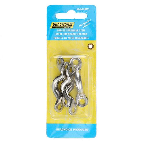 Seachoice 28811 Multi-Purpose Forged Stainless Steel 3/8 In. Eye Straps, Set of 4